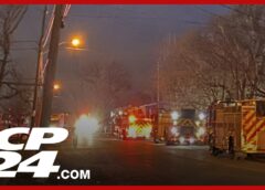 Crews respond to a three-alarm fire at a waste disposal plant in Etobicoke